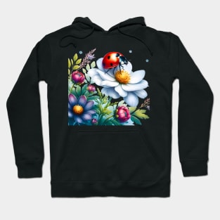 A ladybug decorated with beautiful colorful flowers. Hoodie